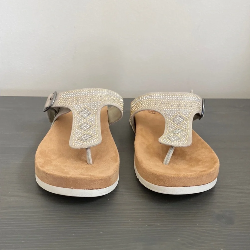 Cliffs By‎ White Mountain Tracy Thong Sandal Slip On Sparkle Studded Upper Sz 10